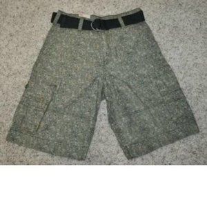 Mens Cargo Shorts Levis Green Camo 30 Belted Loose Straight Fit 6 Pkt Cotton
